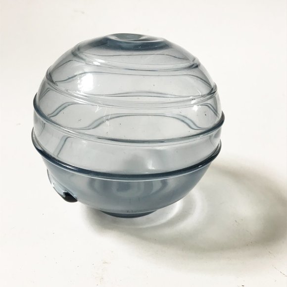 Frederick Warren Blue Art Glass Orb Sphere Oil Lamp Vase Signed 1981 - Picture 5 of 7